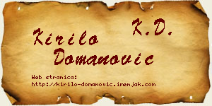 Kirilo Domanović vizit kartica